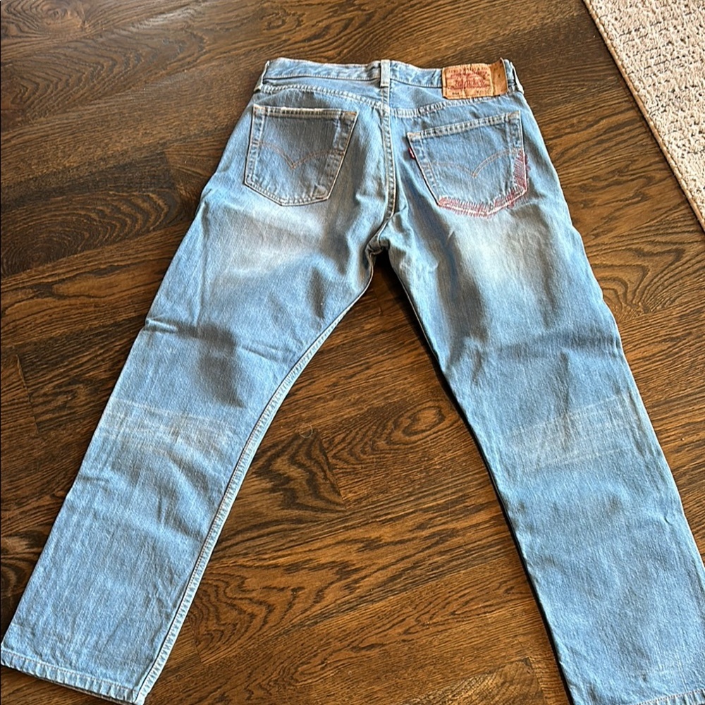 Levi’s vintage button fly! Custom red stitching!